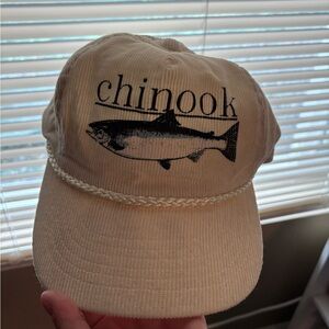 Chinook Fish Themed Rope SnapBack Off-White/Cream Fits All